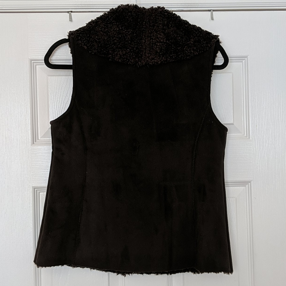 *Sold*TALBOTS Faux Suede/Fur Vest - Picture 5 of 5